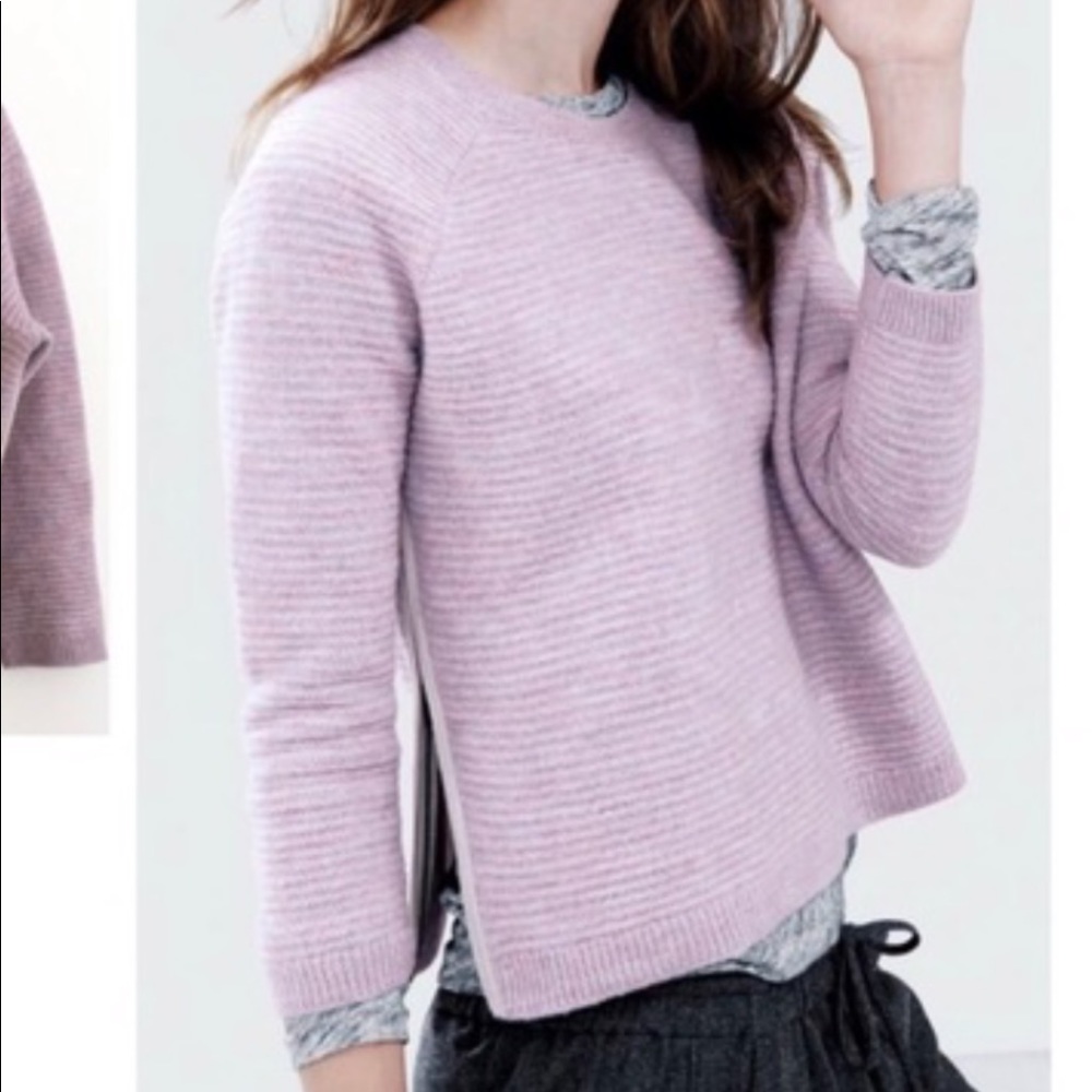 J. Crew lavender side zip sweater